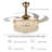43“ Gold Heart-Shaped Crystal Invisible Fan Light (Remote Control and Led 3-Color Dimming)