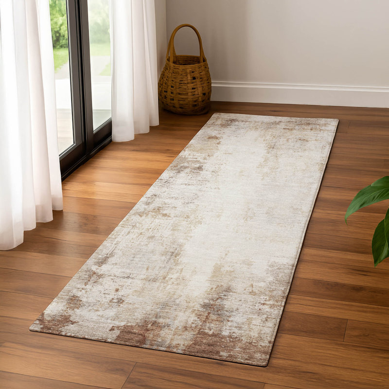 Premium Machine Washable Mayfield  modern Rug, 2'3" x 7'6" Runner, Beige