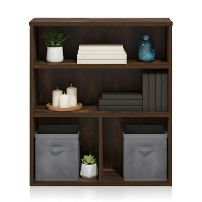Pasir 3-Tier Display Bookcase Amber Pine Open Shelf Living Room Storage Modern