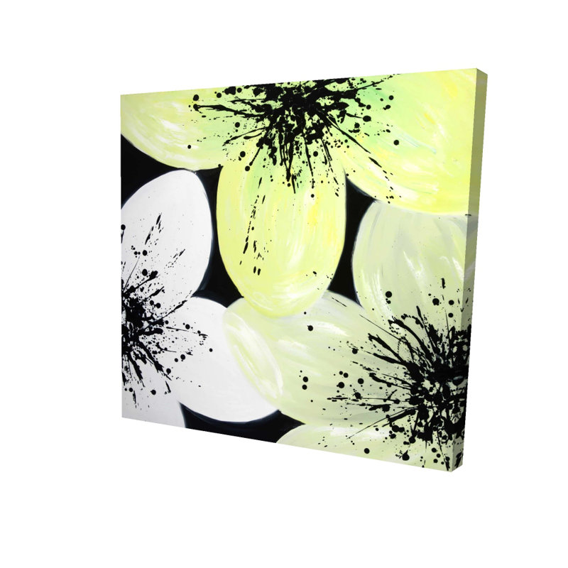 White & Yellow Petals Canvas | Floral & Botanical Home Decor