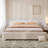 King/ Queen Size Cozy White Boucle Upholstered Bed Frame with Wood Support For Bedroom-931999031