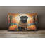 Black Pug Fall Fabric Decorative Pillow