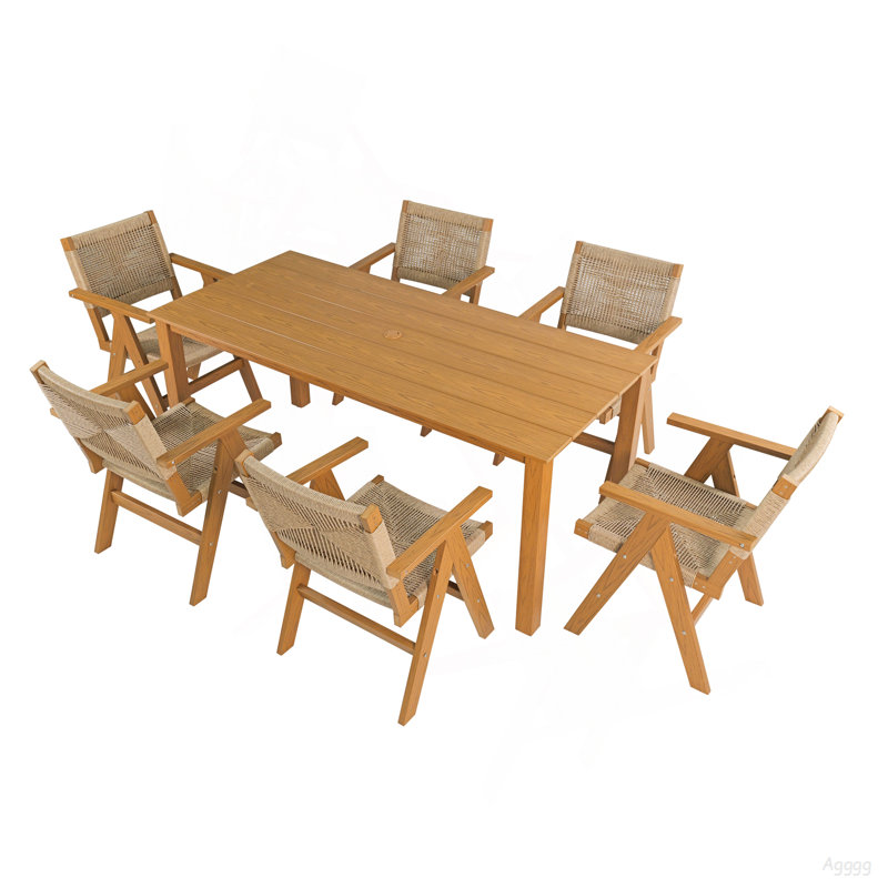 Table de salle à manger simple de 68,9 pouces de haute qualité pour les pique-niques en plein air et les repas décontractés de patio