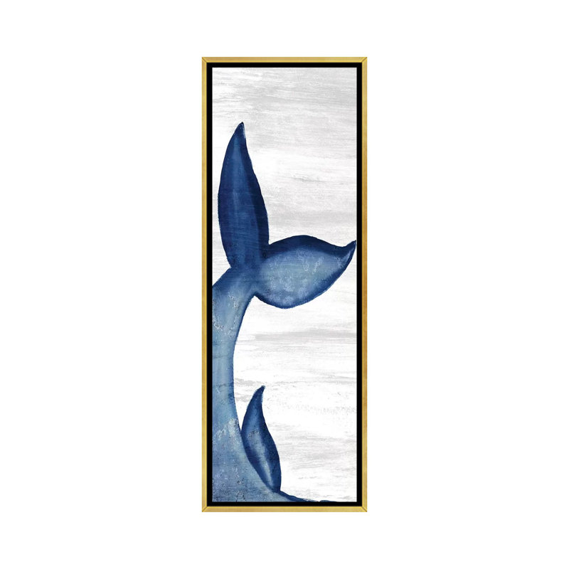 «Whale Tails I» par Ann Bailey, reproduction d'art graphique sur toile, Toile avec cadre doré, H 36 po x l 12 po x P 1,5 po