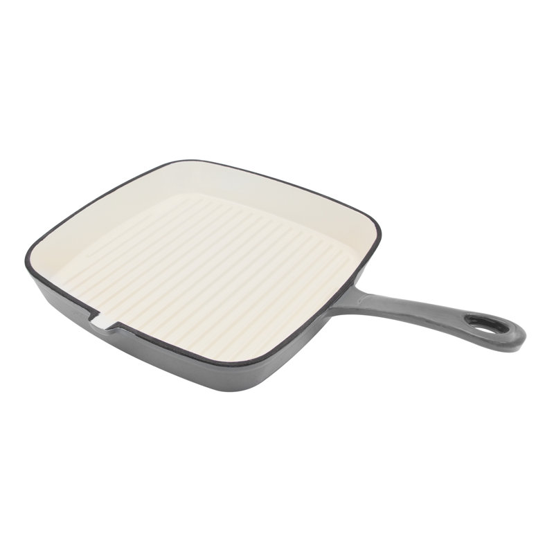 Non-Stick Cast Iron Grill Pan / Griddle Set, Grey