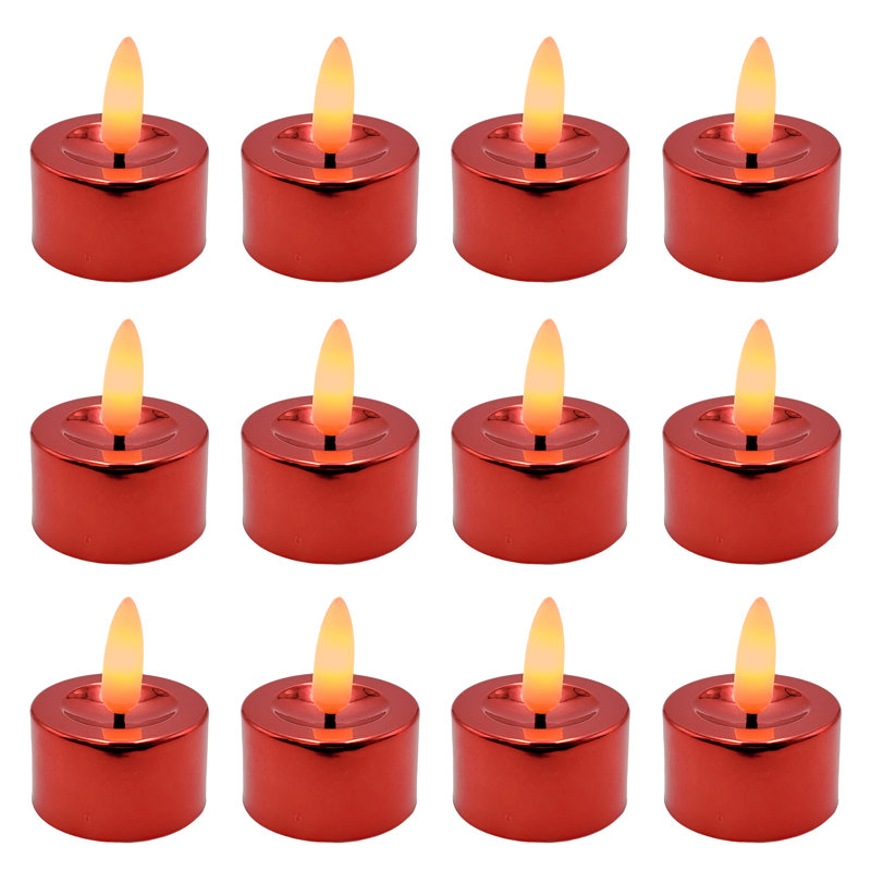 Flambeaux à mèche 3D à piles, Rouge