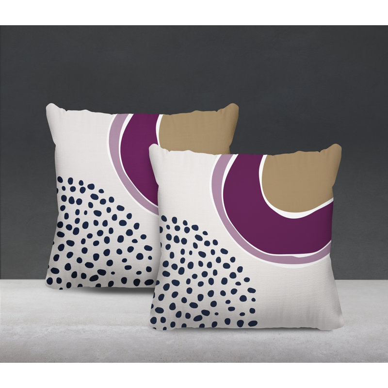 Jeté carré en polyester / mélange de polyester intérieur / extérieur, L 15 po x H 15 po, Mauve