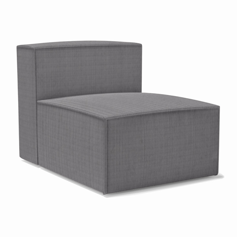 Hershberger-Canapé du milieu-Gris-3/5, Velours côtelé gris