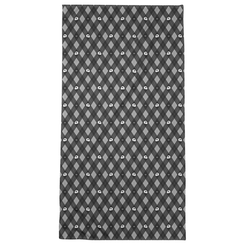 Serviette de plage katelyn elizabeth argyle crânes, Noir