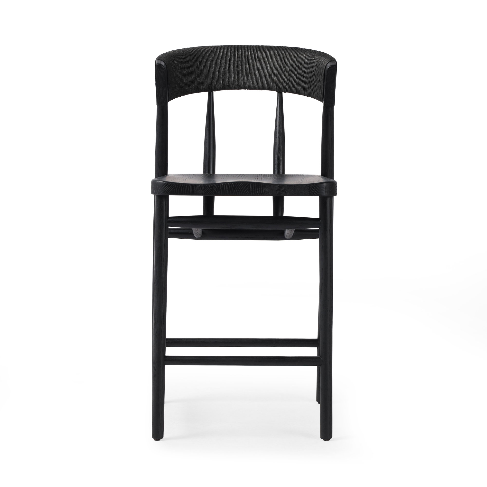 Siofra Solid Wood Stool, Black, Counter Stool (26" Seat Height)