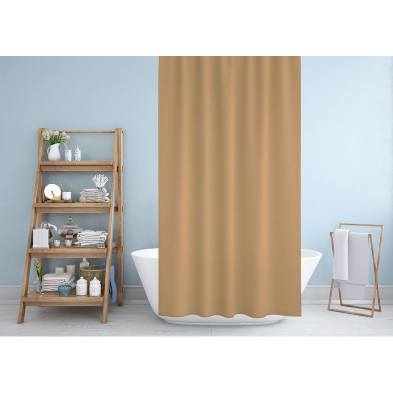 Shower Curtain with Hooks Included, Brown
