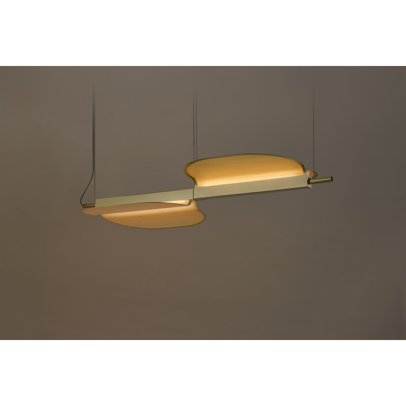 Omma 2 - Light LED Pendant, Natural Beech, Gold