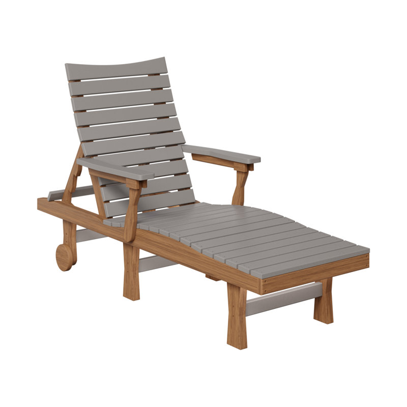 Berlin Gardens Bristol Chaise Lounge, Light Gray Top/Antique Mahogany Base