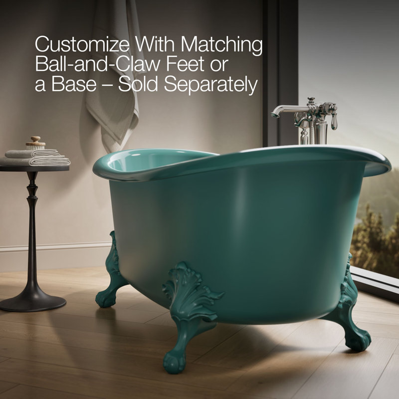 Artifacts 66-1/8 In. X 32-1/2 In. Freestanding Bath, Teal