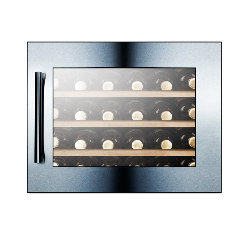 Elegant 28-Bottle Built-In Wine Refrigerator with Digital Controls and LED Lighting