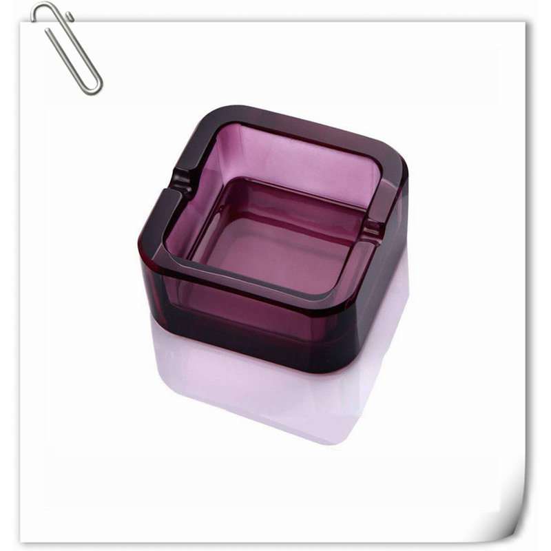 Cendrier, cendrier en verre cristal (mauve, petit)