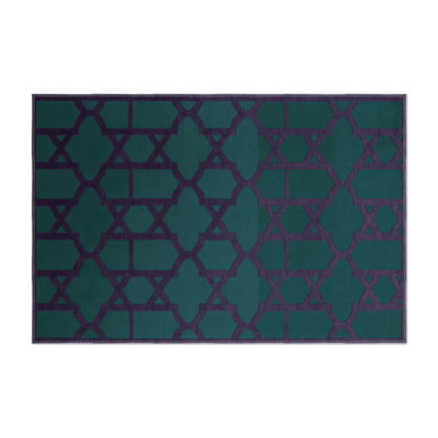 Tapis bleu intérieur et extérieur Trellis