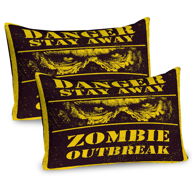 Ensemble de 2 taies décoratives zombies Ambesonne, H 20 po x l 36 po