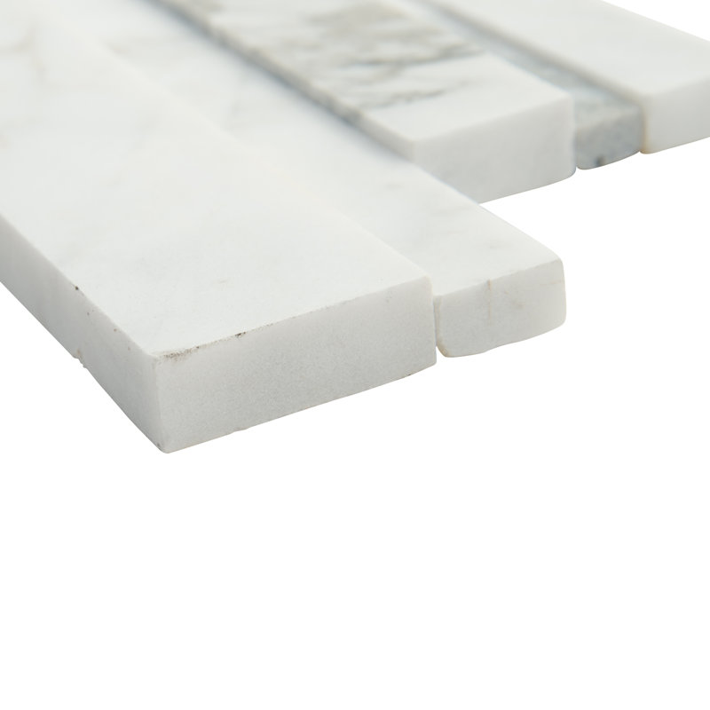 Stonecrest 6 in. x 18 in. Honed Marble Ledger Corner Wall Tile, Venatino Elysia
