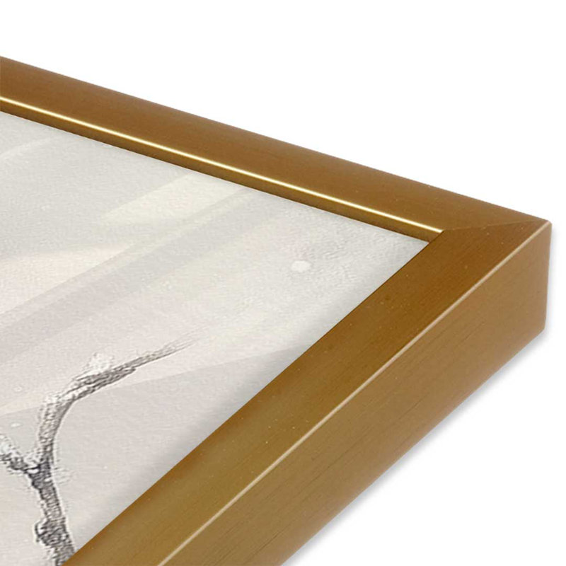Winter Birdbirds, ensemble de 2 reproductions d'art, Or poli, H 11,5 po x l 19 po