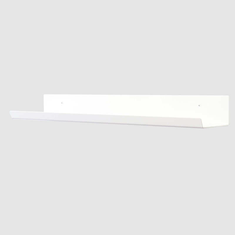 Tablette flottante en métal, H 3 po x l 24 po x P 5,37 po, Blanc