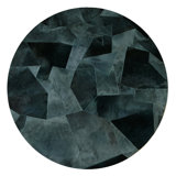Art Hide X Sasha Biskoff Cowhide Geometric Area Rug in Blue
