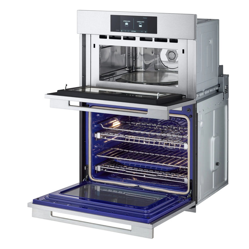 30" Matte Black Smart Combination Wall Oven