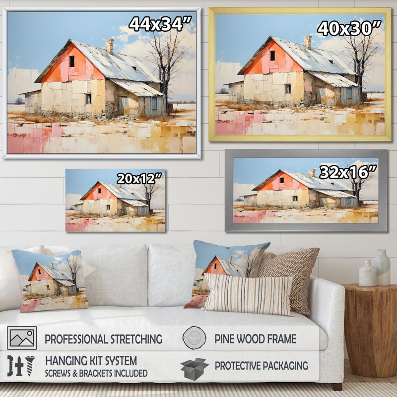 Impression sur toile Minimalisme, H 30 po x l 40 po x P 1,5 po, Encadrement doré