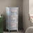 3 Drawer Wooden Cabinet with Wicker Storage Baskets and White Bear Design for Home Organization