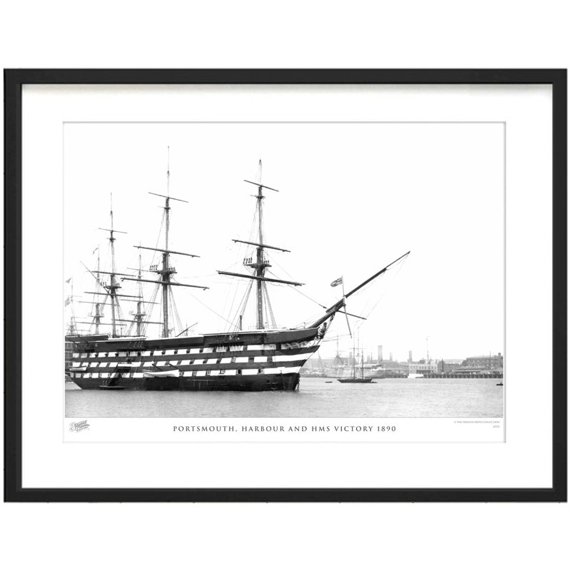 Portsmouth, Harbour And HMS Victory 1890 by Francis Frith - Single Picture Frame Print, 28cm H x 36cm W x 2.3cm D