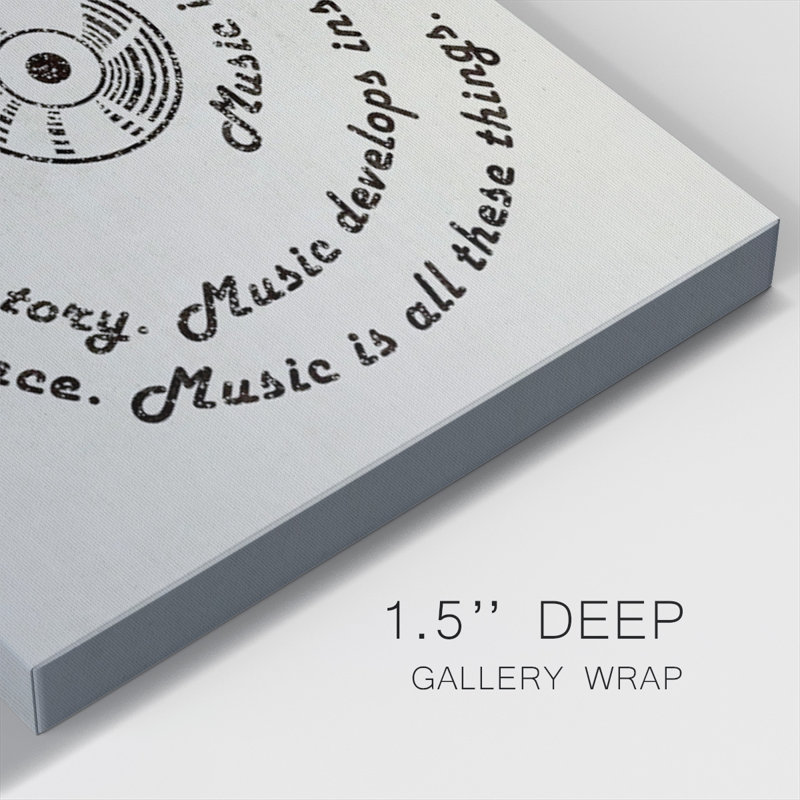 Sound Ripples I, art textuel sur toile, H 16 po x l 16 po x P 1,5 po