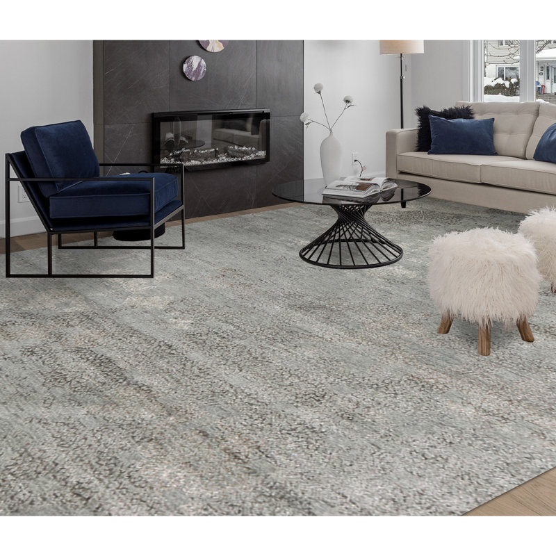 Hand Woven Wool Area Rug, Rectangle 2' x 3'