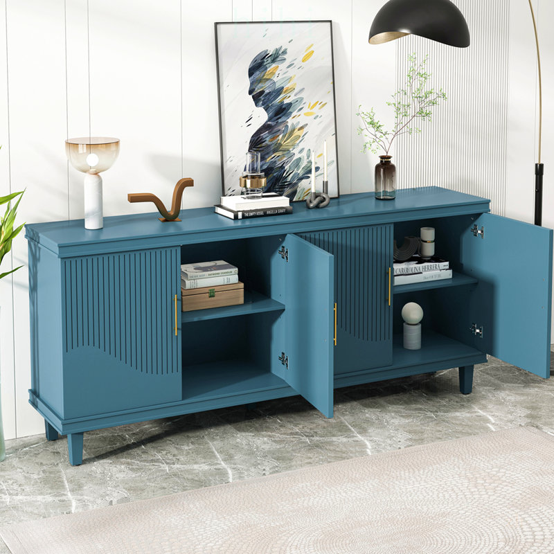 Grande armoire 71,97 po à 4 portes, olive. Et en bois massif. Vaste espace de rangement avec tablettes réglables pour l'organisation de la maison. & Tidy Efficient