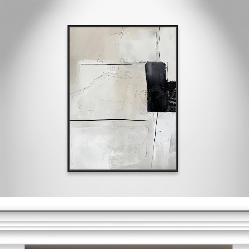 «Neutral Balance I Print» par Lazar Studio, L 31,5 po x H 41,5 po, Toile avec cadre, Cadre flottant noir