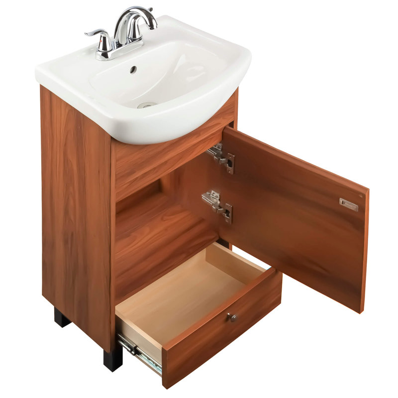 Ensemble de meuble-lavabo simple 18 po Melstone, Noyer épicé