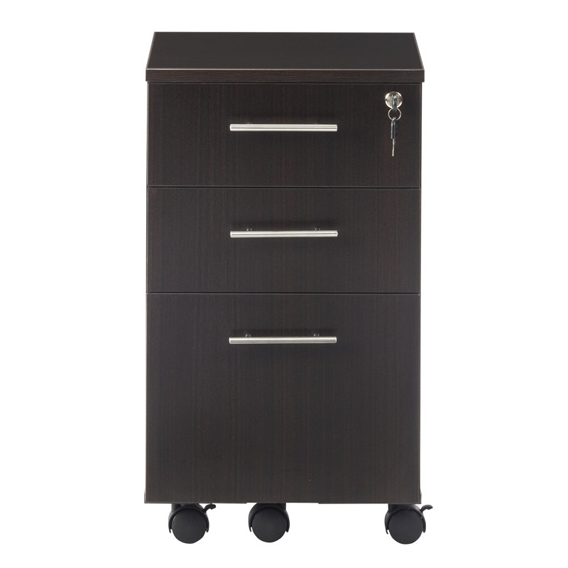 Medina Series 3-Drawer Mobile Vertical Filing Cabinet, Mocha