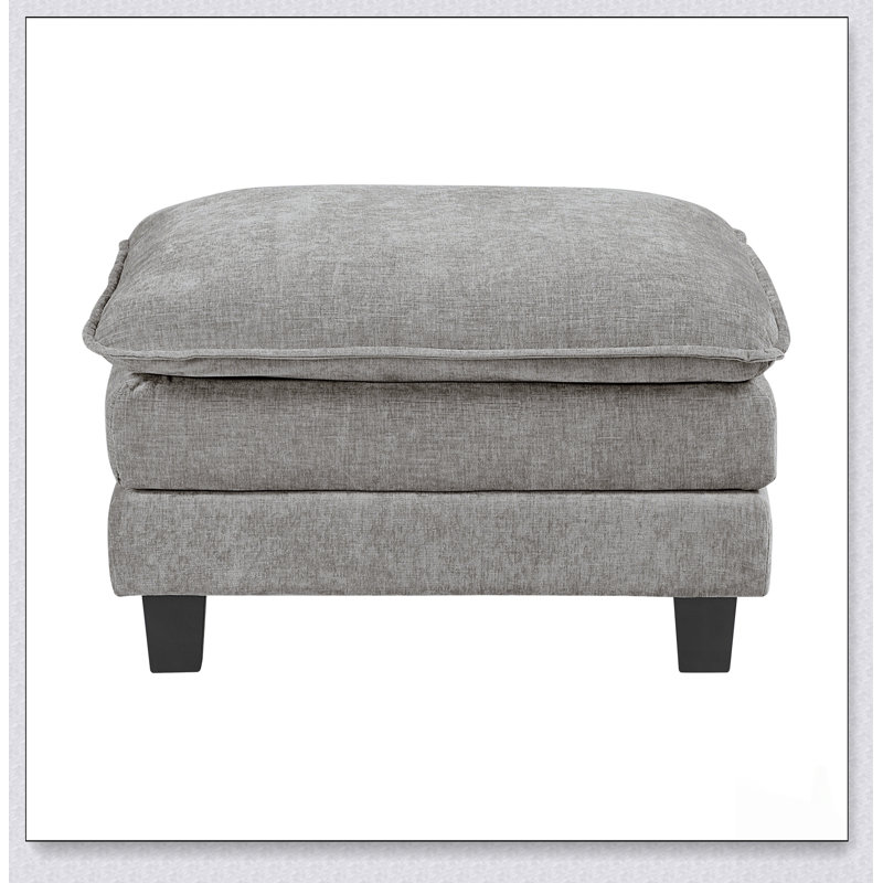 Repose-pieds en tissu de chenille de style moderne pour les salons contemporains, structure en contreplaqué durable avec un confort moelleux et une utilisation polyvalente