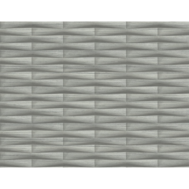 Rouleau de papier peint lisse L 27 pi x l 27 po Dosher Gator, Gris