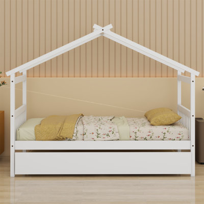 Lit en bois avec lit gigogne