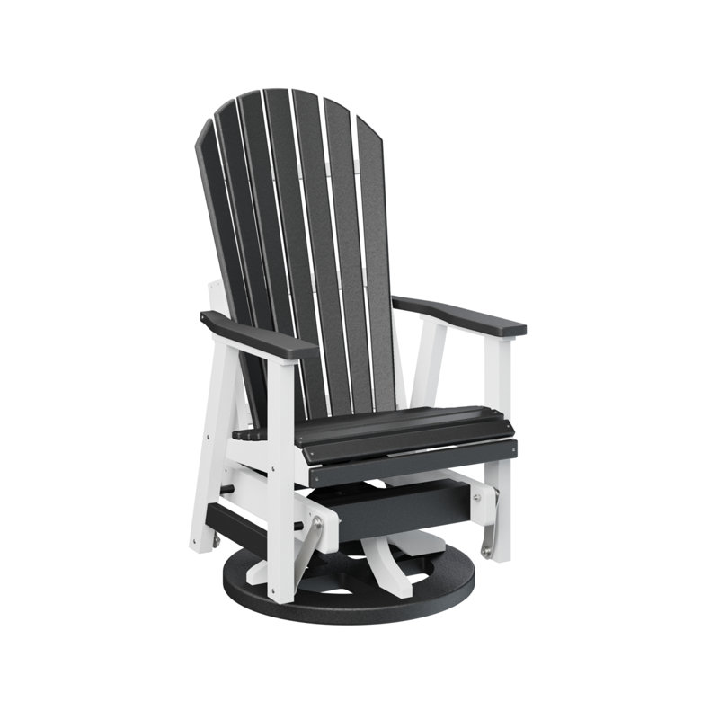 Comfo Back Outdoor Glider, Black/White