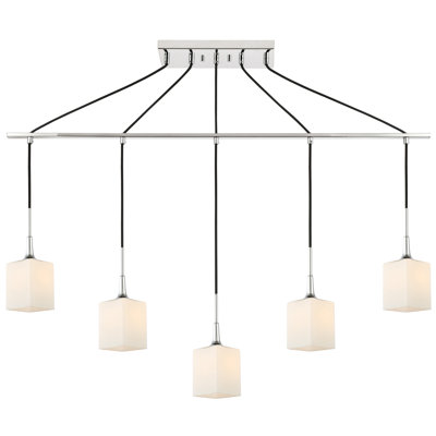 Luminaire suspendu rectangulaire 5 lumières grappe Shults