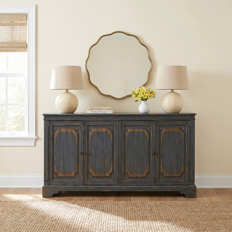 Dalgard TV Stand, Blue, 32"H x 65"W x 16"D