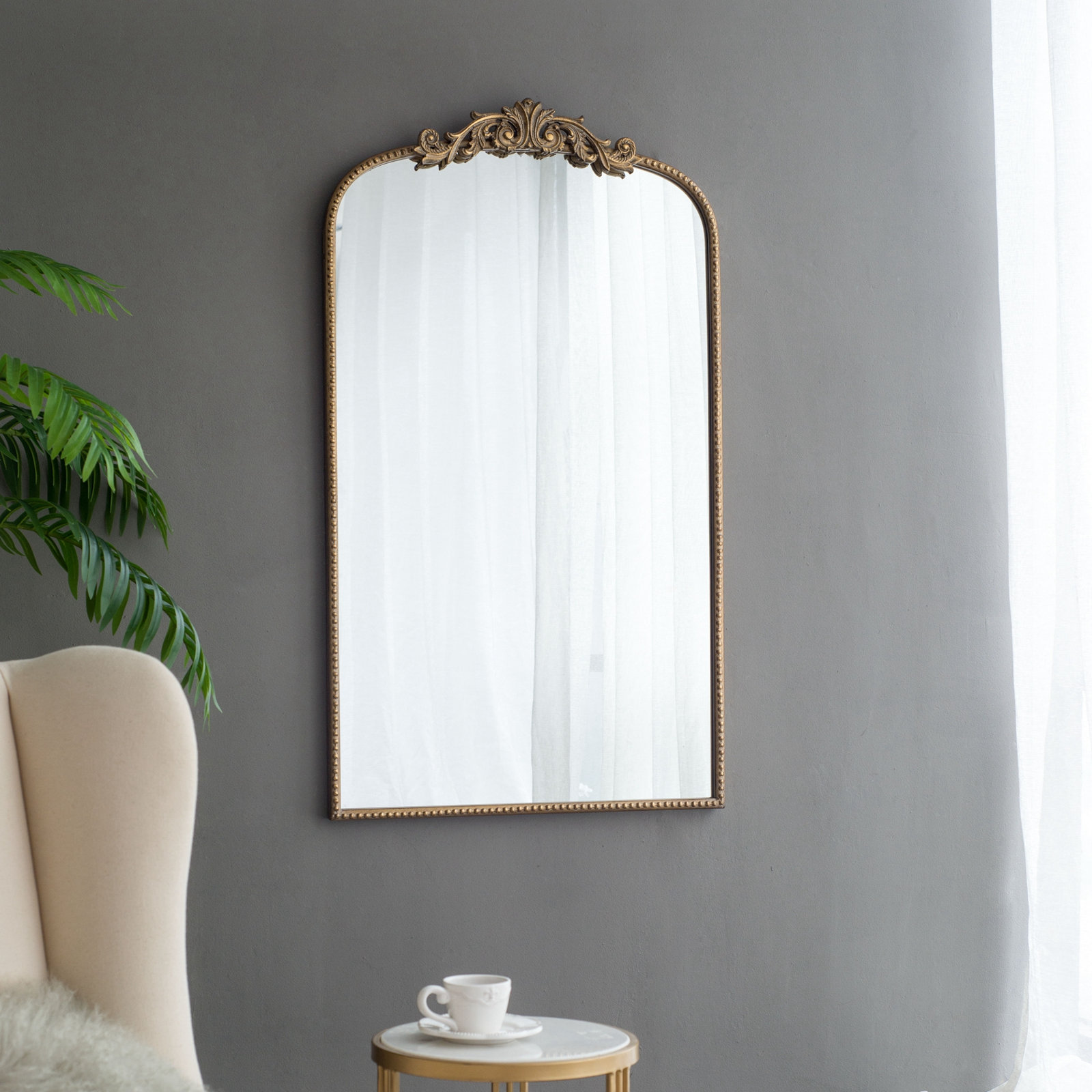 Emmeline Full-Length Mirror, Gold, 36" x 24"