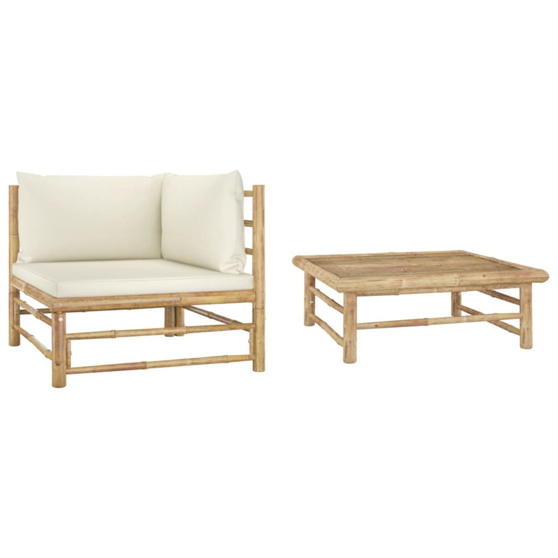 Laborde Patio Lounge Set with Cushions, White