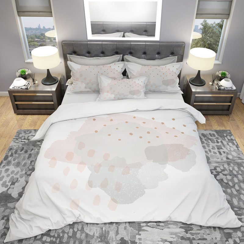 Ensemble de housse de couette minimal rosé ii aquarelle, Housse de couette très grand + 2 taies décoratives