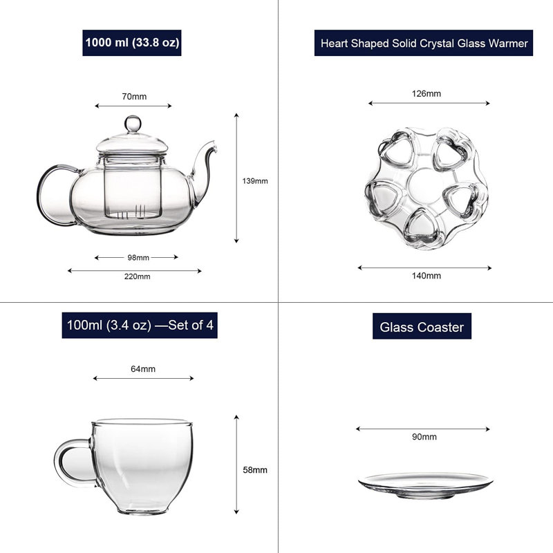 Latitude Run® Jayvyn 33.8oz. Glass Teapot Set