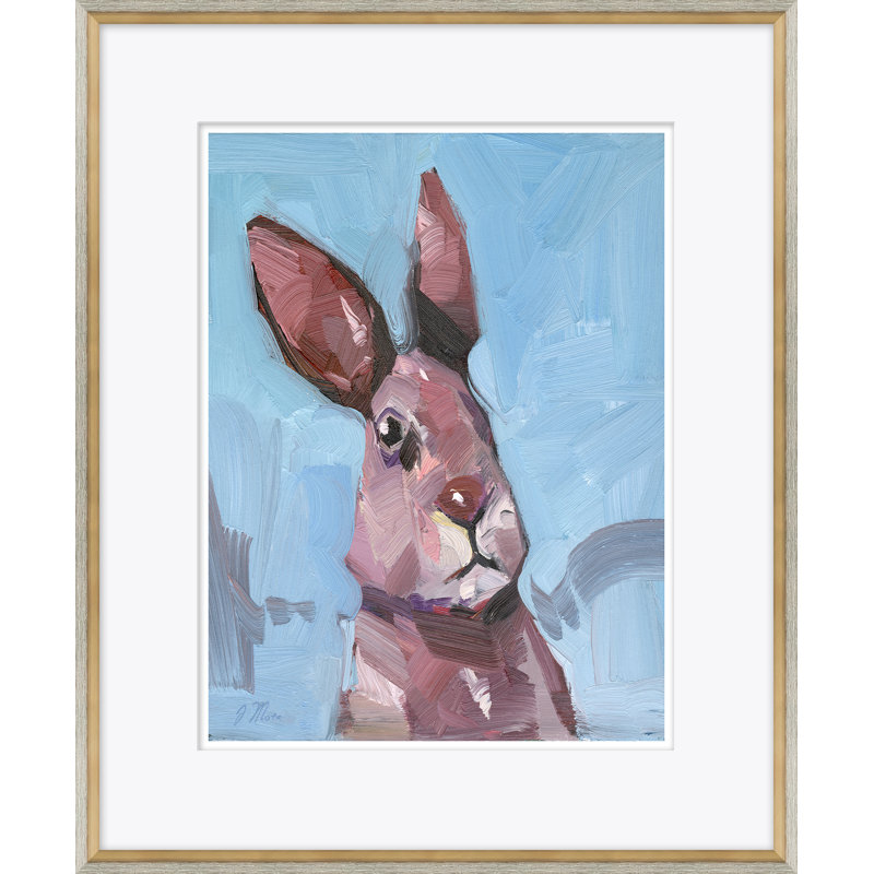 Cachemire lapin - peinture encadrée sur papier, Blanc mat