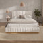 Structure de lit avec tête de lit tapissier épaisse en lin, base en bois massif, beige-1695318688