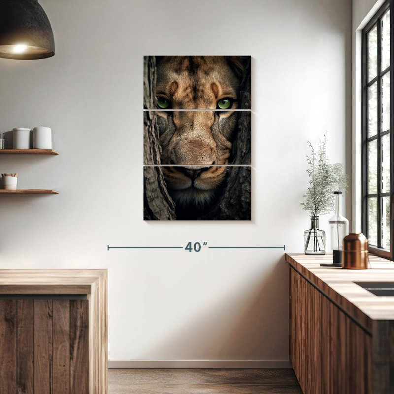 Brampt Hiding Lioness, 38" H x 24" W