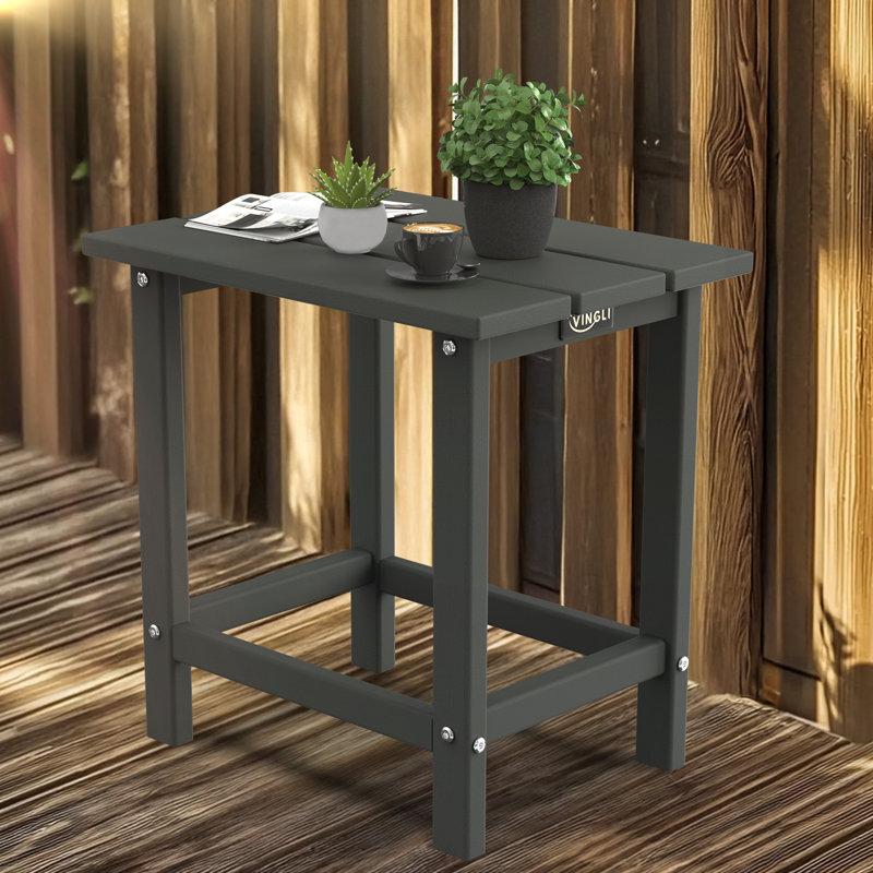 Table d'appoint de patio en PEHD, Gris